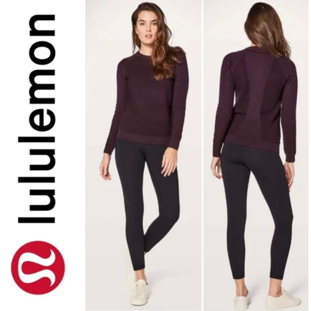 Lululemon Simply Wool Sweater Black Cherry Plum Fits Womens Size Small
